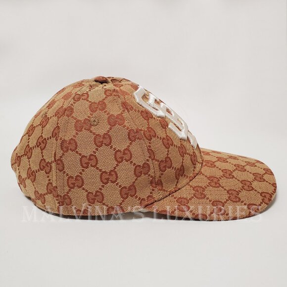 GUCCI BASEBALL CAP SF GIANTS GG SUPREME LOGO CANVAS EMBROIDERED HAT - Picture 6 of 14